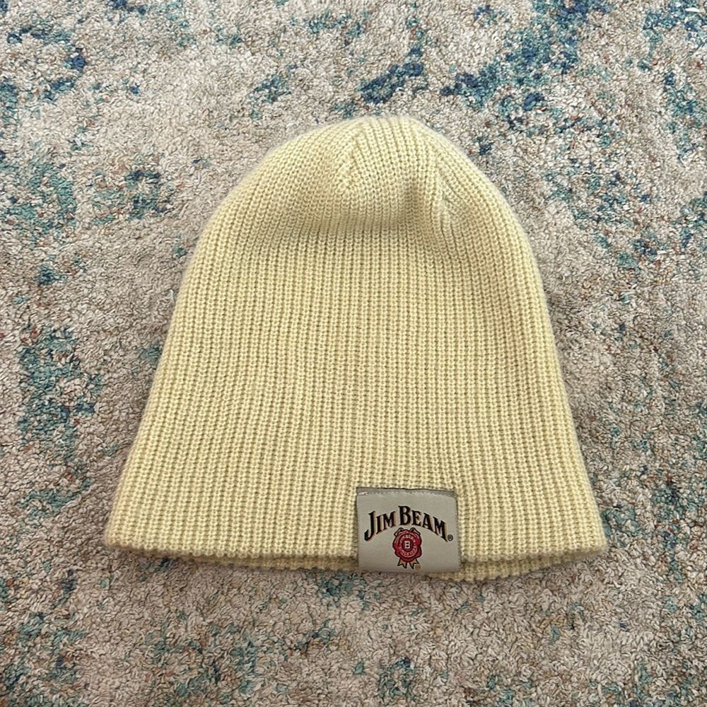 Jim Beam Cream Colored Beanie/Winter Hat - GUC